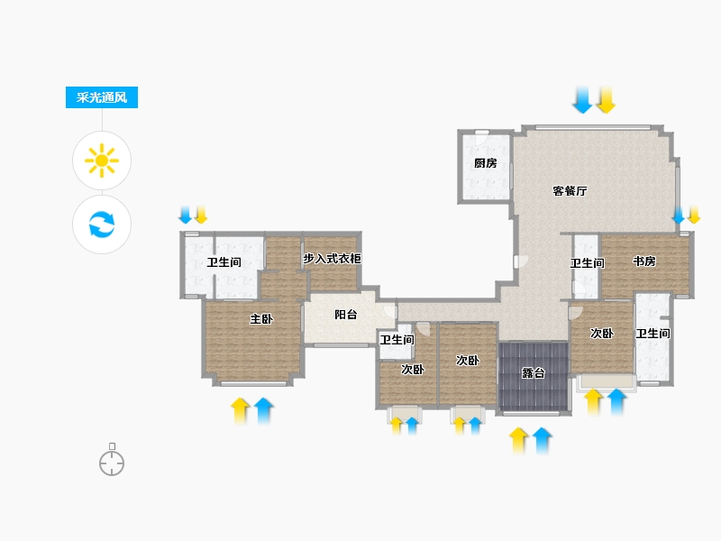 湖北省-武汉市-融创中心武汉壹号院-南区大堂-286.40-户型库-采光通风