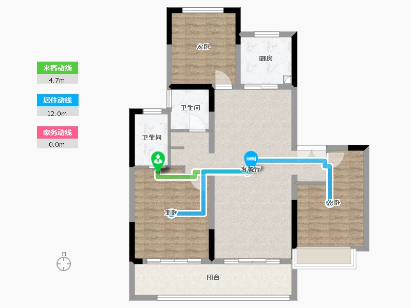 江苏省-南京市-宝能滨江府-98.40-户型库-动静线