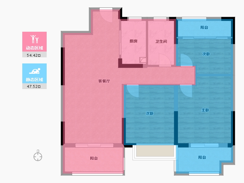 江苏省-镇江市-爱家尚城-91.20-户型库-动静分区