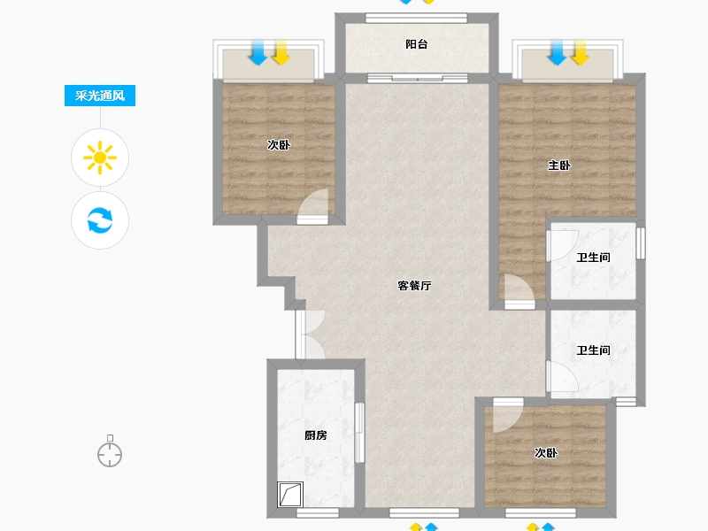 浙江省-湖州市-爱家曦霖樾-102.00-户型库-采光通风