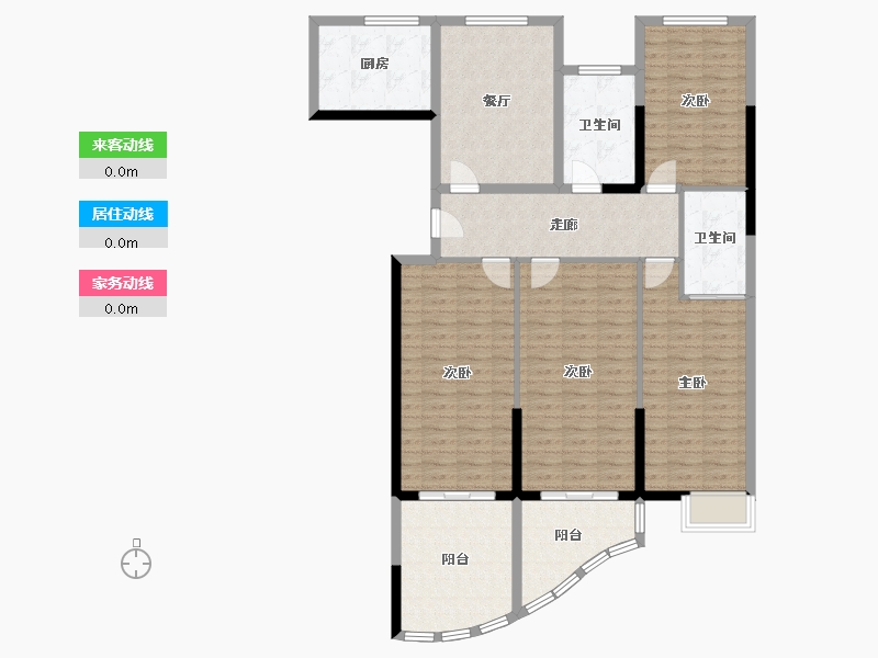 浙江省-杭州市-知稼苑-二期-128.00-户型库-动静线