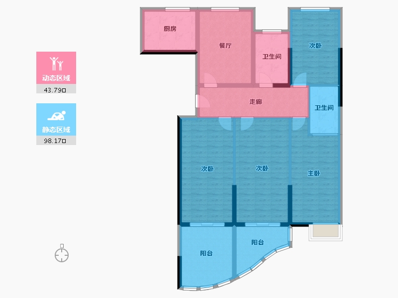 浙江省-杭州市-知稼苑-二期-128.00-户型库-动静分区