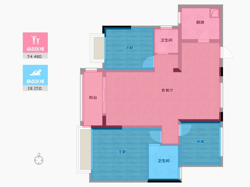 浙江省-湖州市-宝龙世家-82.25-户型库-动静分区