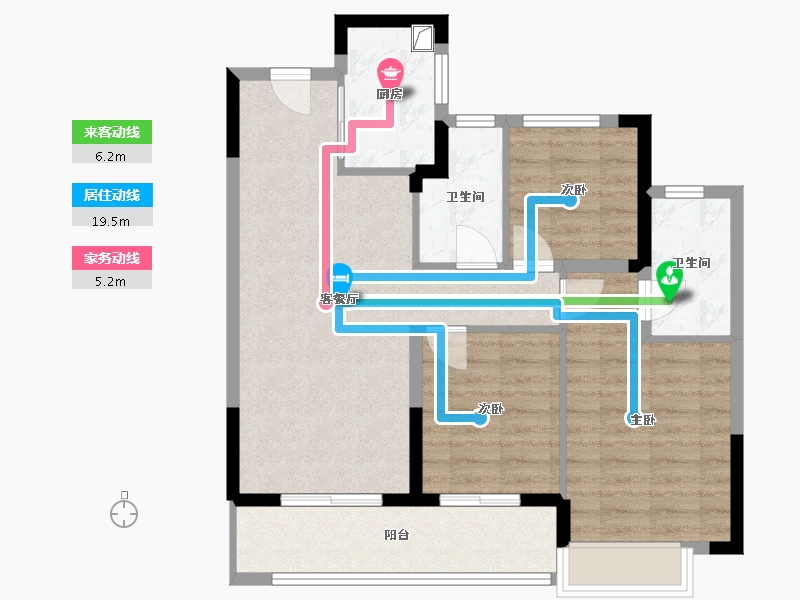 浙江省-宁波市-江口小区-79.20-户型库-动静线