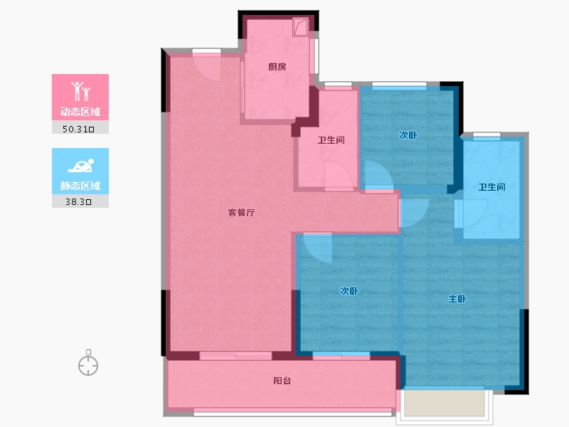 浙江省-宁波市-江口小区-79.20-户型库-动静分区