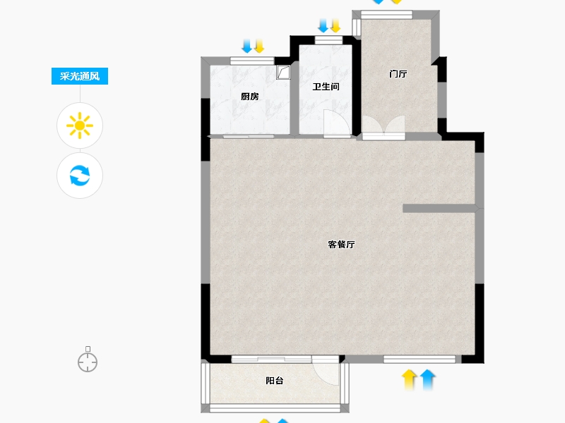 辽宁省-大连市-金悦湾-94.00-户型库-采光通风