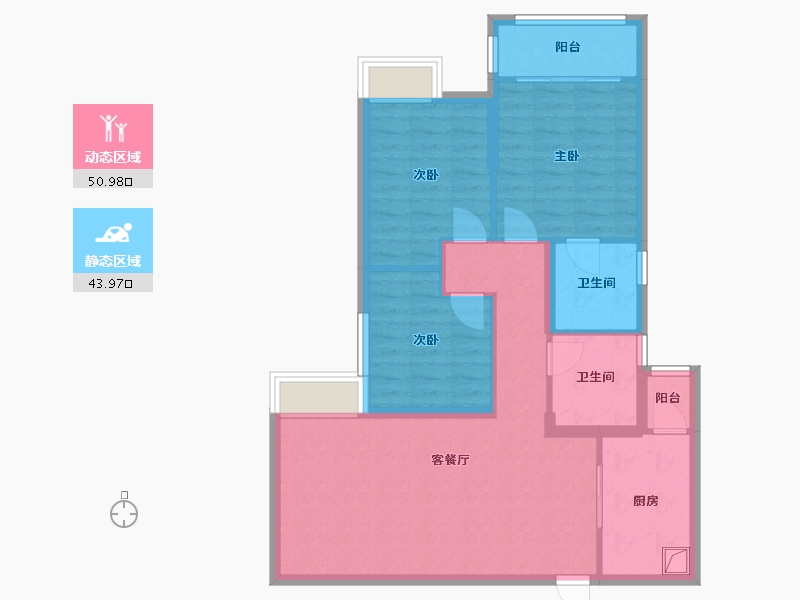 湖北省-黄石市-伍桥还建楼-2期-96.24-户型库-动静分区