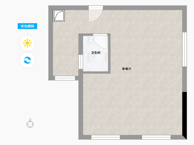 四川省-成都市-龙腾东麓城-47.67-户型库-采光通风