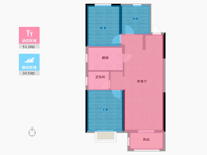 天津-天津市-新城悦隽公馆三期-73.23-户型库-动静分区