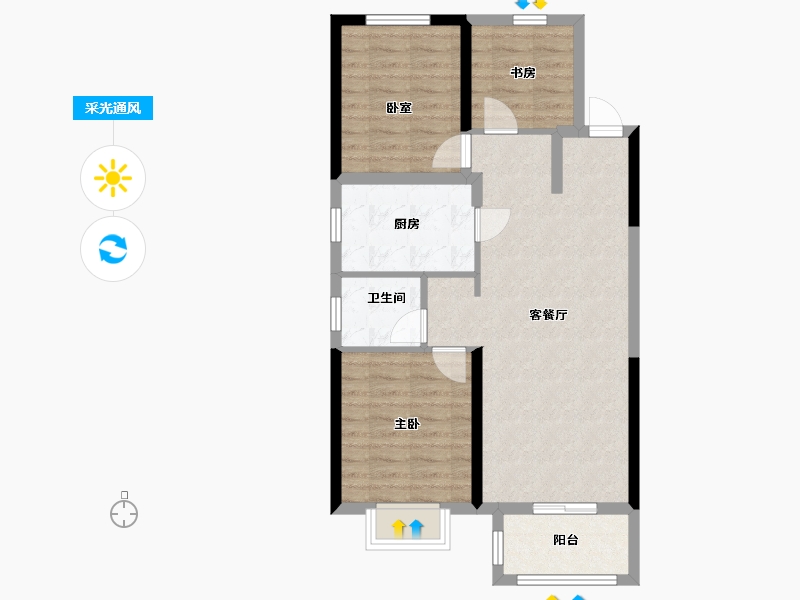 天津-天津市-新城悦隽公馆三期-73.23-户型库-采光通风