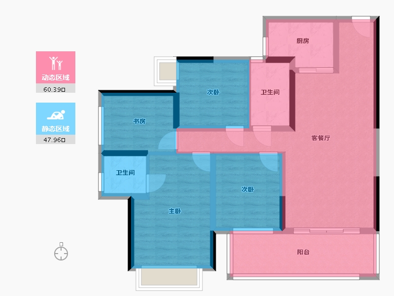 云南省-昆明市-蓝光德商天域-102.29-户型库-动静分区