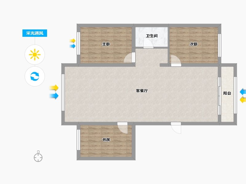 内蒙古自治区-呼伦贝尔市-慕仁林二期项目部-104.00-户型库-采光通风