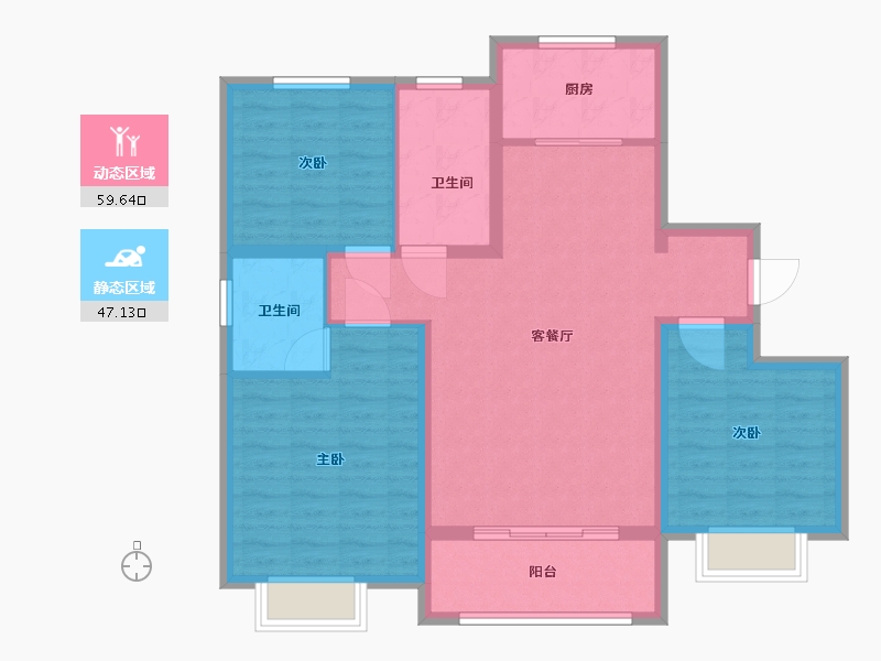 山东省-德州市-正樾府-96.00-户型库-动静分区