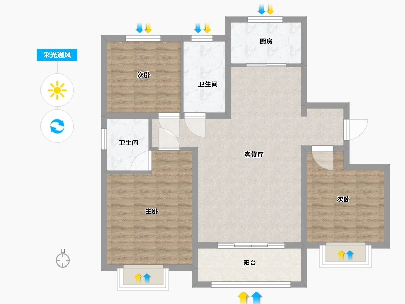 山东省-德州市-正樾府-96.00-户型库-采光通风