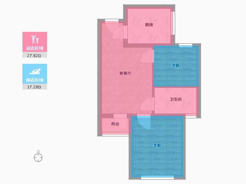 河南省-郑州市-泰宏建业国际城13号院-47.37-户型库-动静分区