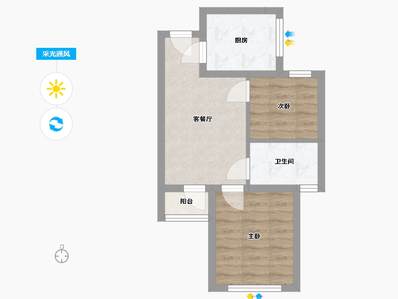 河南省-郑州市-泰宏建业国际城13号院-47.37-户型库-采光通风