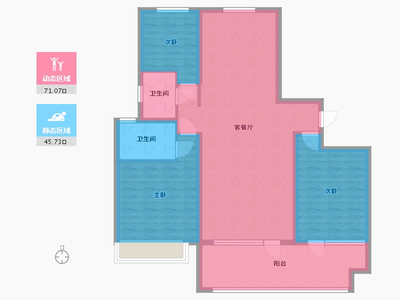 山东省-菏泽市-佳和诚园-105.00-户型库-动静分区