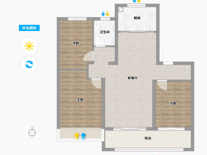 安徽省-芜湖市-伟星樘樾-95.00-户型库-采光通风