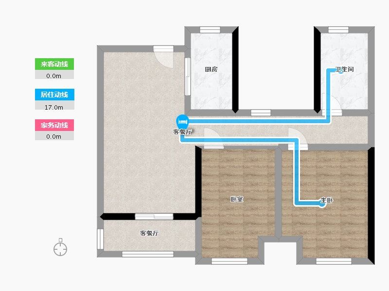 河南省-郑州市-朗悦公园道1号4期-72.00-户型库-动静线