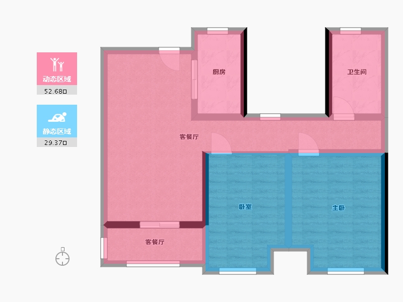 河南省-郑州市-朗悦公园道1号4期-72.00-户型库-动静分区