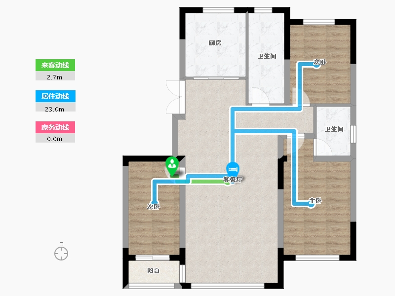 辽宁省-鞍山市-万达·海韵嘉华-93.60-户型库-动静线