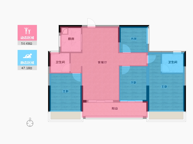 浙江省-杭州市-揽晖美寓-87.74-户型库-动静分区