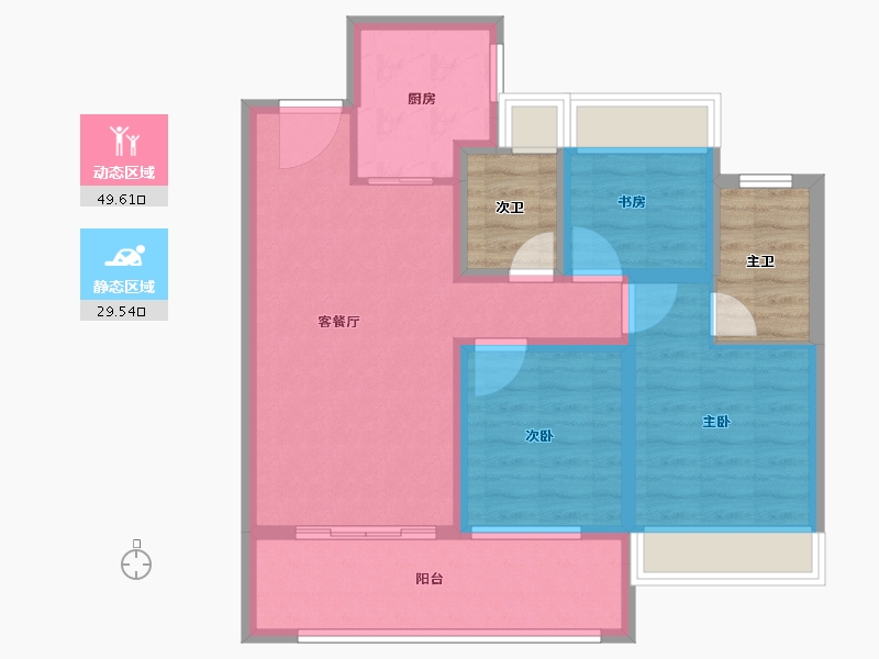 河南省-南阳市-南阳高新吾悦广场-78.39-户型库-动静分区