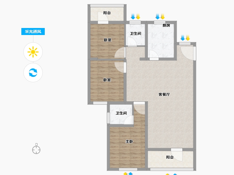 湖北省-武汉市-航空路壹号-100.00-户型库-采光通风