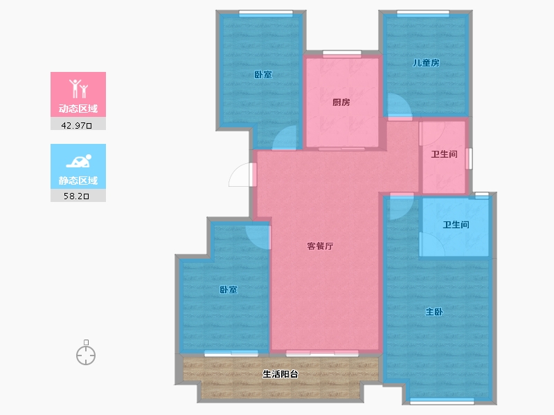 浙江省-湖州市-绿城亚都杭禹兰园-100.00-户型库-动静分区