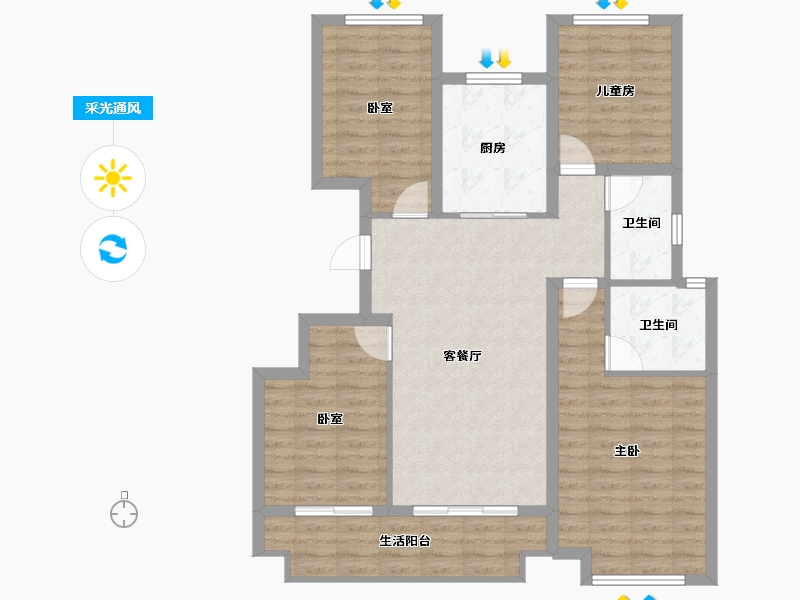 浙江省-湖州市-绿城亚都杭禹兰园-100.00-户型库-采光通风