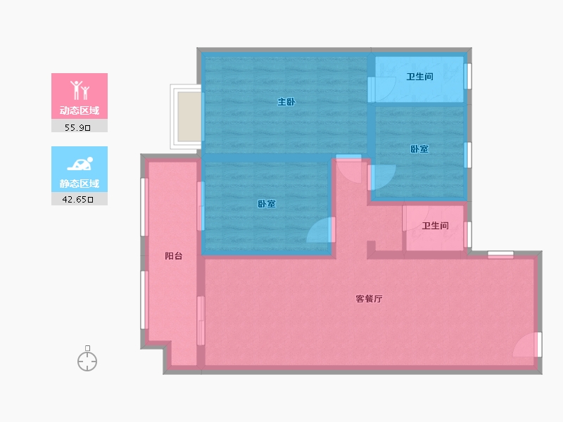 江西省-南昌市-江西省科学院公租房-103.00-户型库-动静分区