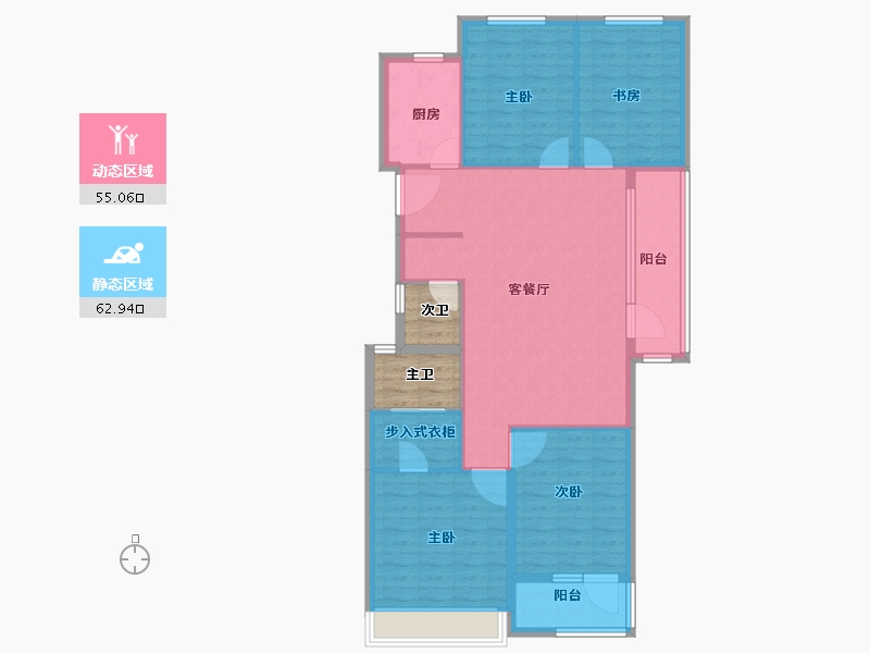 湖北省-武汉市-航空路壹号-113.60-户型库-动静分区