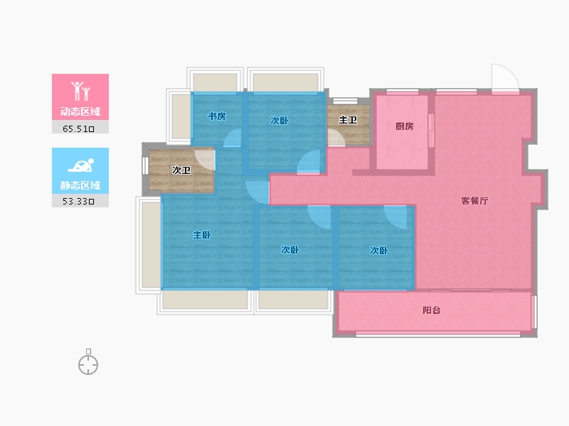 江苏省-南京市-建发璞云-114.40-户型库-动静分区