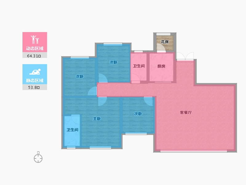 四川省-成都市-邦泰天府云锦-109.45-户型库-动静分区