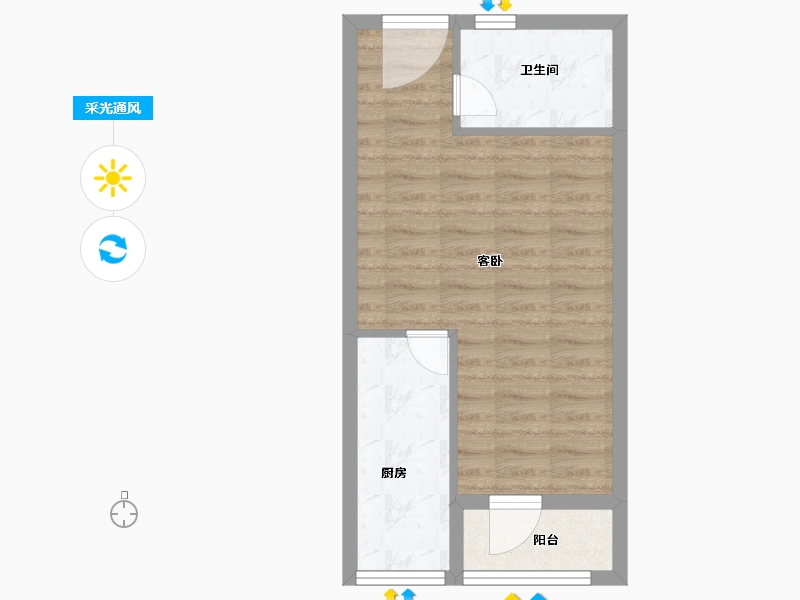 湖北省-武汉市-航空路壹号-41.60-户型库-采光通风