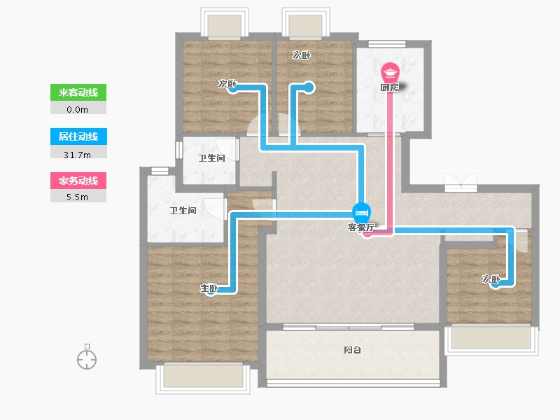 江苏省-苏州市-中信泰富玖阅-106.17-户型库-动静线