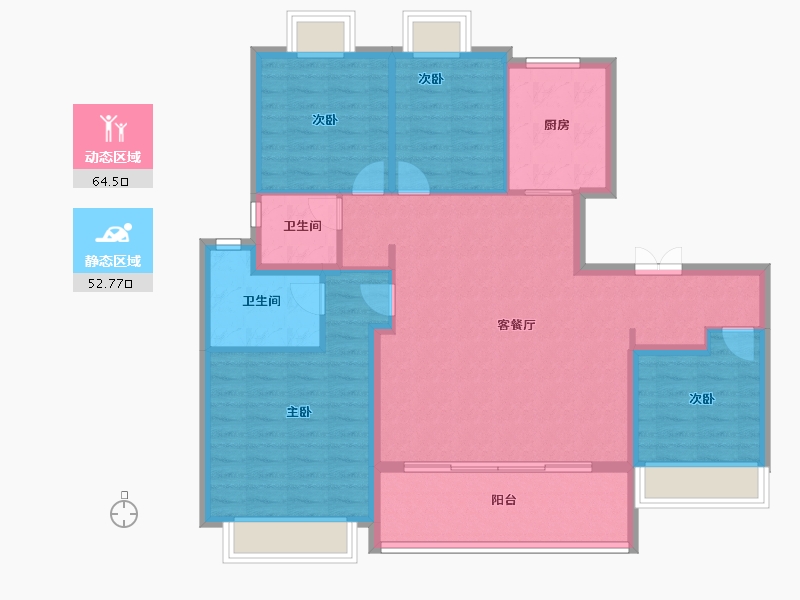 江苏省-苏州市-中信泰富玖阅-106.17-户型库-动静分区