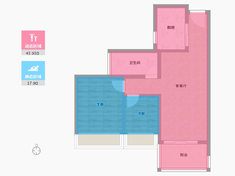 广东省-广州市-广州南站ICC·峻銮-54.40-户型库-动静分区