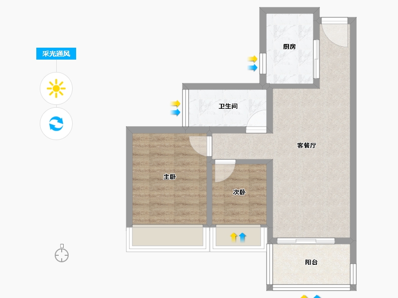 广东省-广州市-广州南站ICC·峻銮-54.40-户型库-采光通风