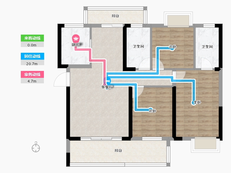 湖北省-宜昌市-银河·东湖雅居-90.02-户型库-动静线