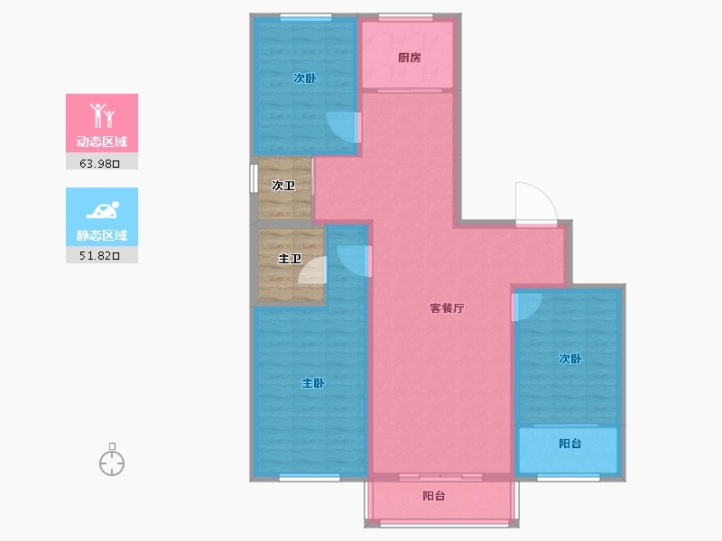 山西省-阳泉市-世华·北山大院-112.61-户型库-动静分区