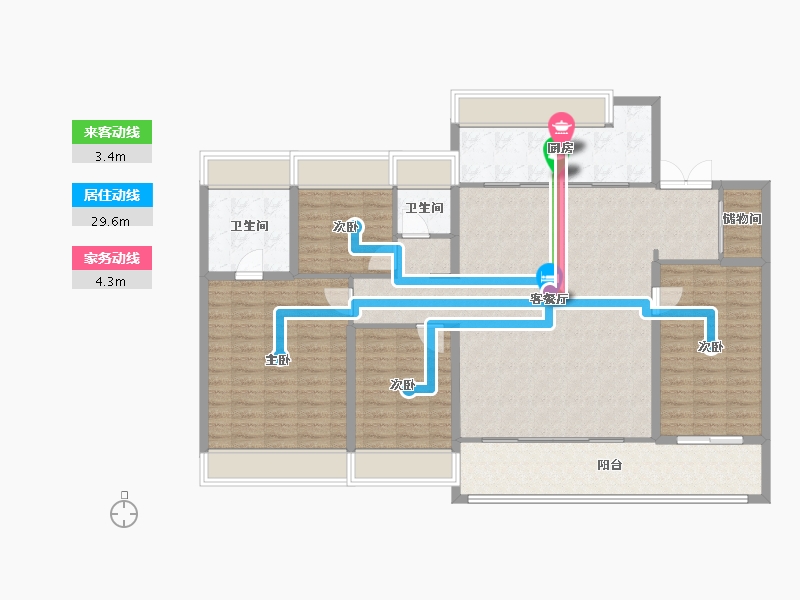 湖北省-武汉市-龙湖御湖境-136.30-户型库-动静线