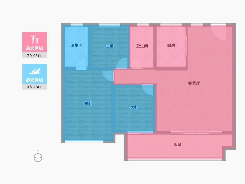 河南省-南阳市-南阳高新吾悦广场-106.60-户型库-动静分区