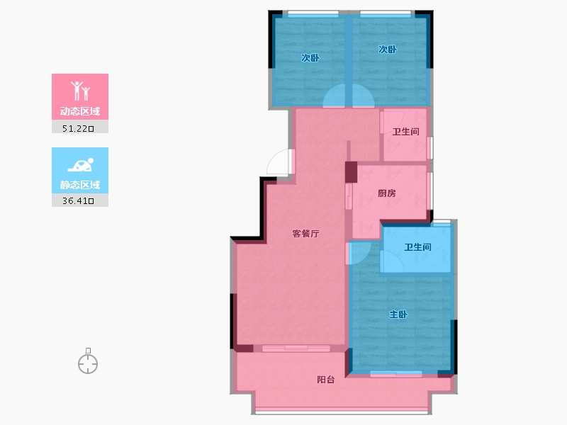 浙江省-湖州市-绿城亚都杭禹兰园-78.00-户型库-动静分区