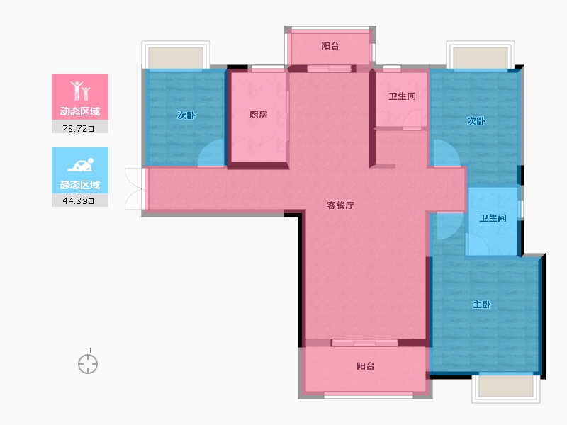 湖北省-武汉市-鼎盛璟城-106.28-户型库-动静分区