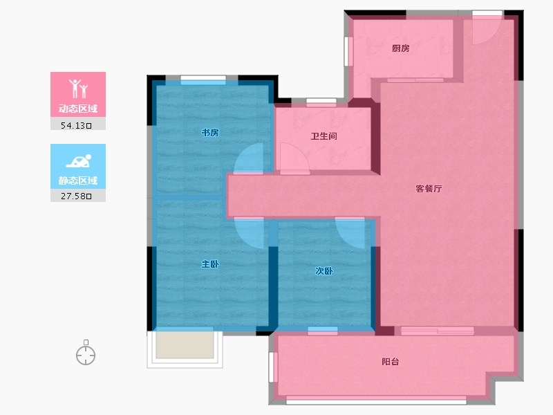 湖北省-宜昌市-银河·东湖雅居-72.42-户型库-动静分区