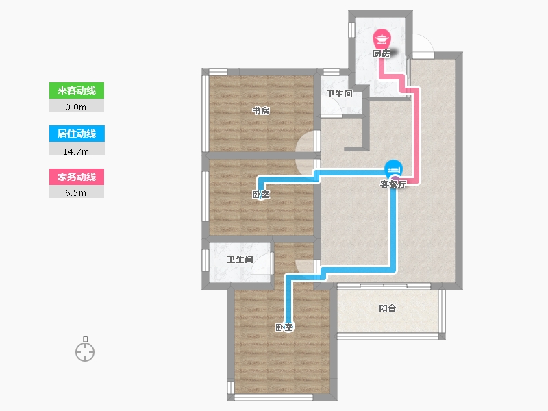 四川省-成都市-国贸鹭原-86.84-户型库-动静线