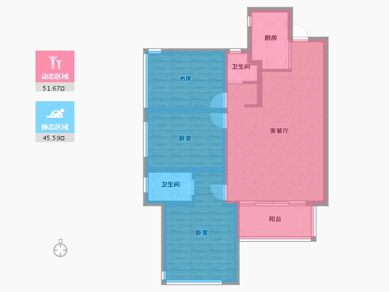 四川省-成都市-国贸鹭原-86.84-户型库-动静分区