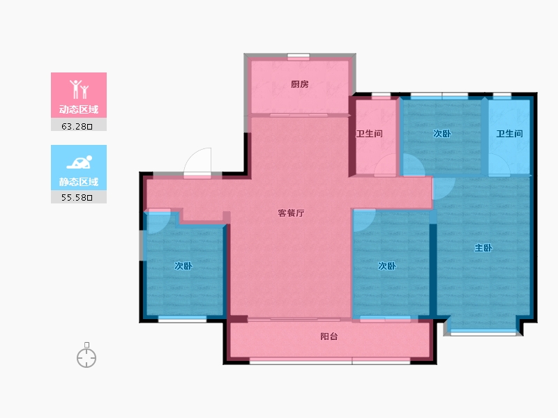 湖南省-长沙市-龙湖·青云阙-106.93-户型库-动静分区