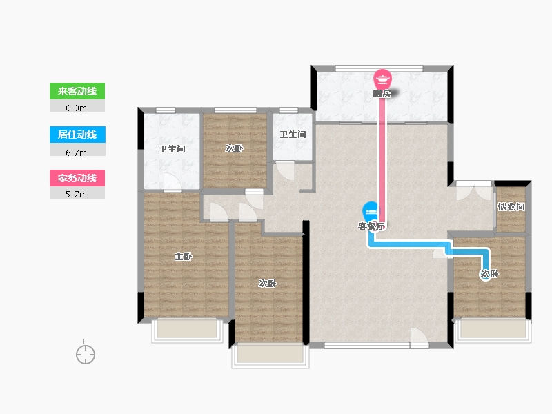 吉林省-长春市-润德·汀蘭云境-141.49-户型库-动静线